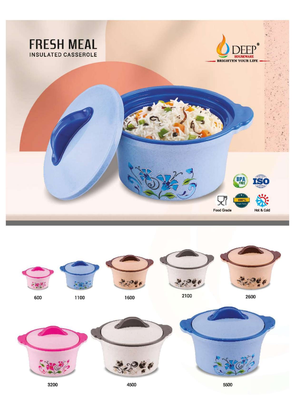 FRESH MEAL INSULATED CASSROLE 600 - 515 ml